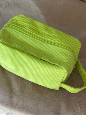 Neon Lime Corduroy Travel Dopp Kit - Women Bags
